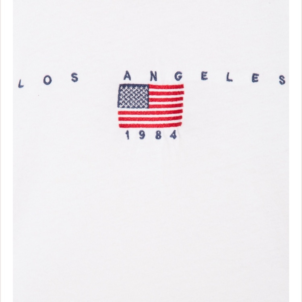 Brandy Melville Los Angeles 1984 white Jamie top